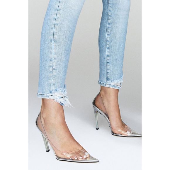 Good American Women's CINDER-F*CKING-RELLA Clear Stiletto Pumps Size 7 - Picture 5 of 6